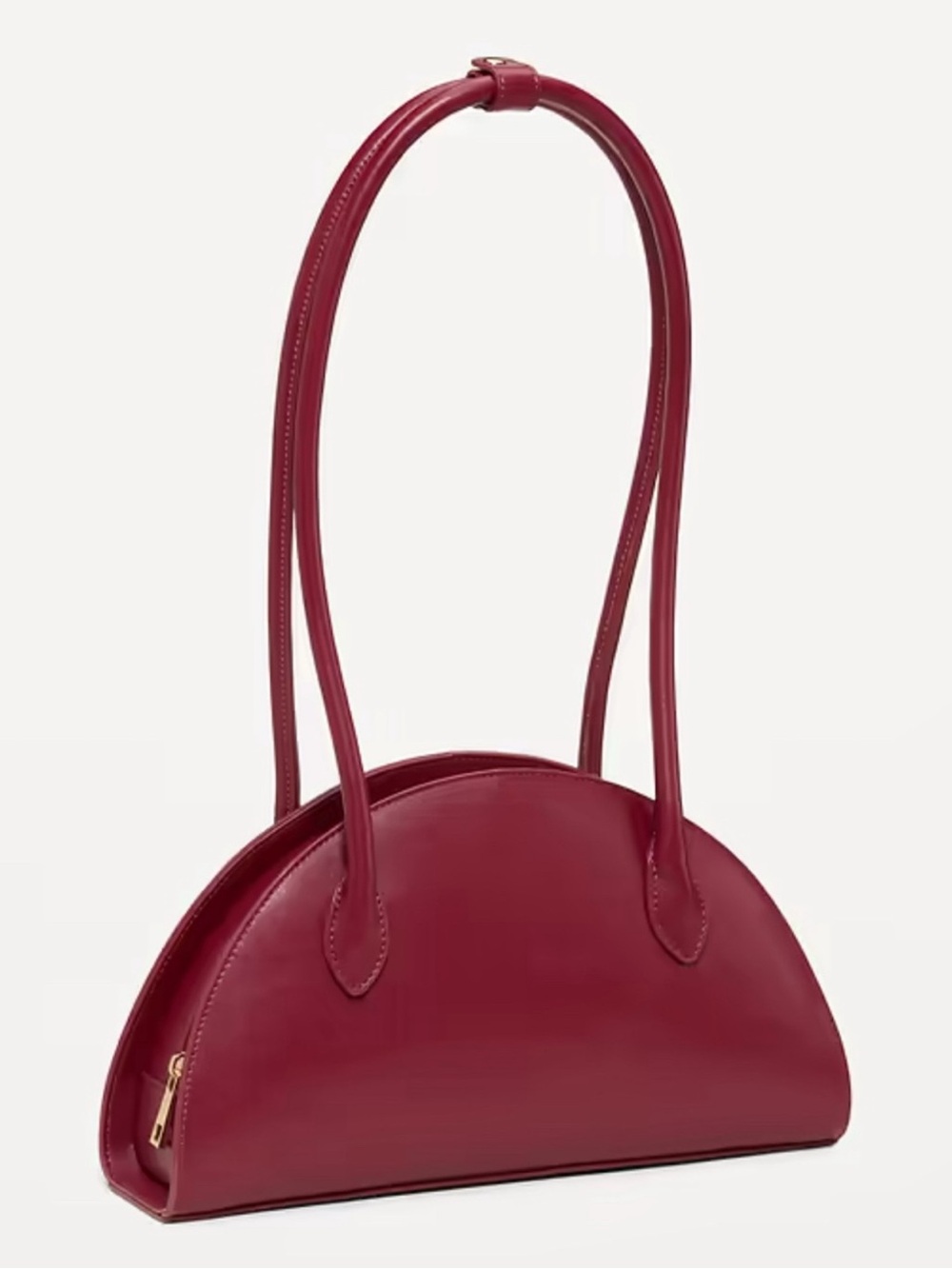 Women's Burgundy Half-Moon Shoulder Bag